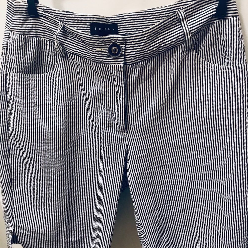 Navy & White Seersucker shorts